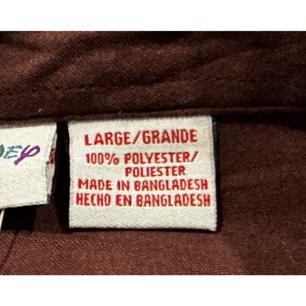 Vintage Disney Winnie the Pooh Shirt L Brown Button Down Embroidered Piglet Bee - Picture 10 of 12
